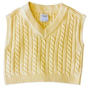 Abercrombie & Fitch Cable Knit Yellow Fisherman Coastal Grandpa Sweater Size M